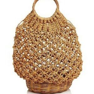 Serpui Natural Lara Basket Bucket Bag Crossbody